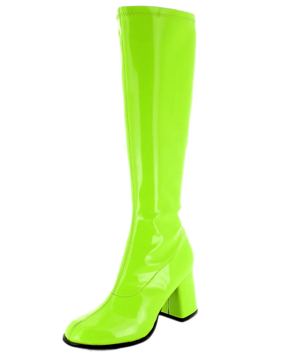 das-kost-mland-gogo-retro-lackstiefel-gr-n-blockabsatz-gr-e-38 image 1
