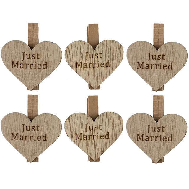 riffelmacher-dekoklammern-just-married-4-5cm-6tlg-holz image 1