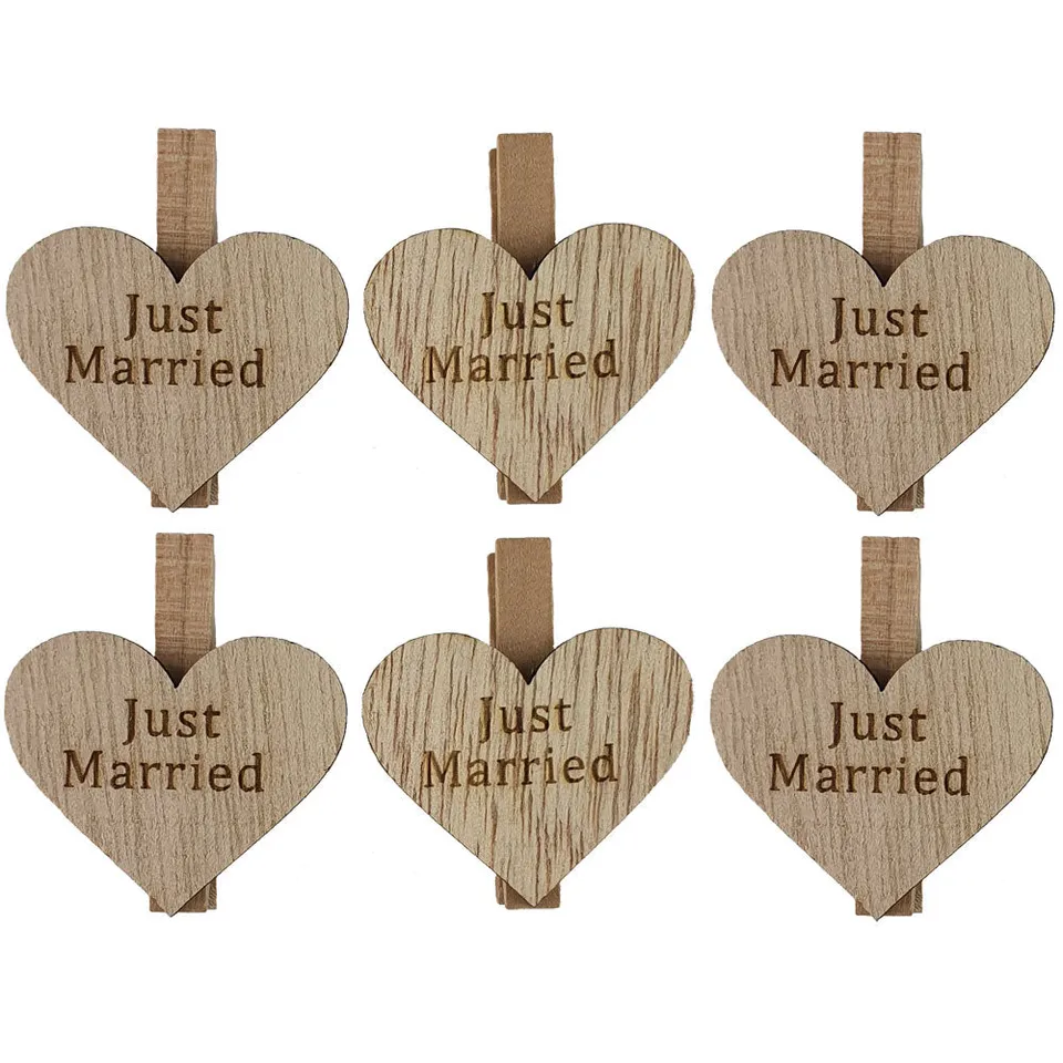 riffelmacher-dekoklammern-just-married-4-5cm-6tlg-holz image 1