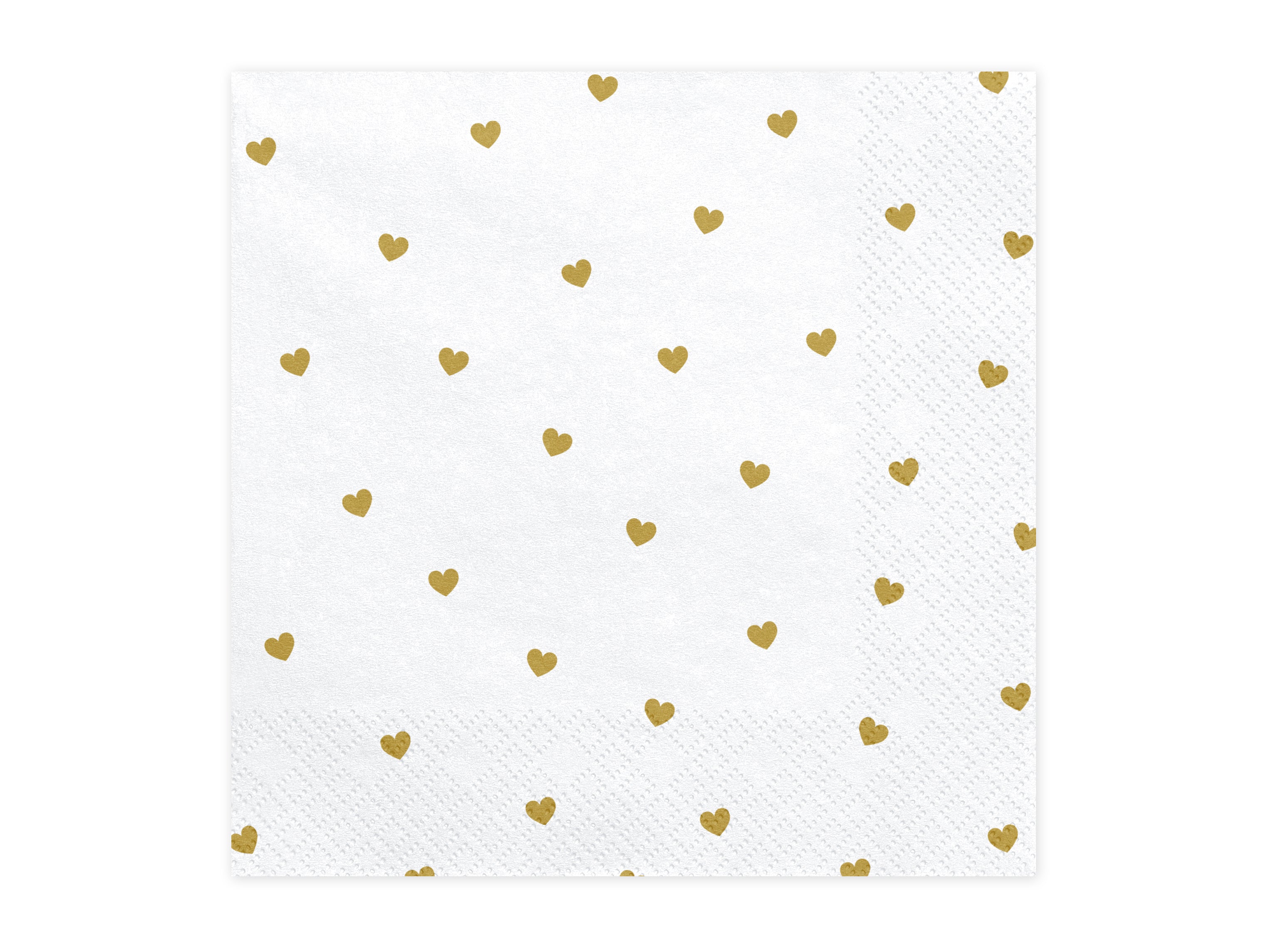 das-kost-mland-herzen-servietten-20stk-33x33cm-wei-gold-papier image 2