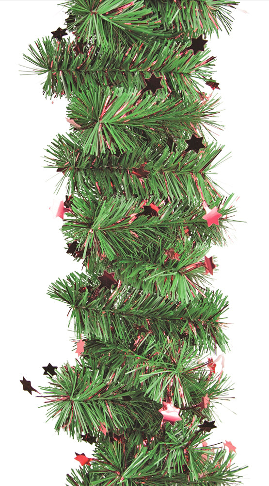 riffelmacher-tannengirlande-sterne-270cm-gr-n-rot image 2