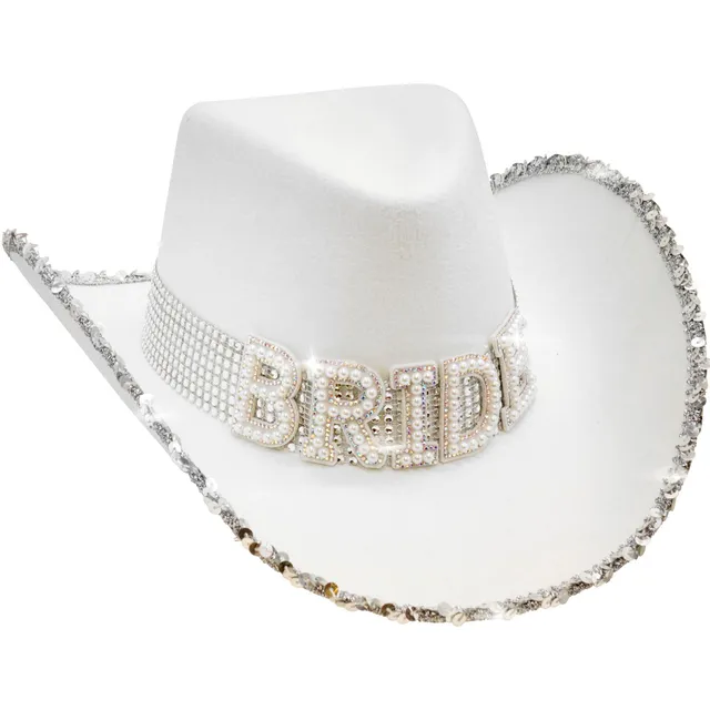 das-kost-mland-bride-strass-cowboyhut-wei-perlen image 1