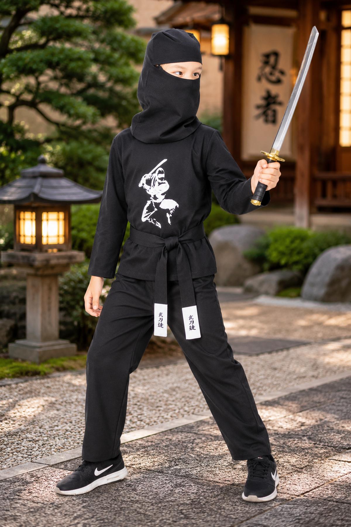 das-kost-mland-jungen-ninja-kost-m-kinder-4-tlg-schwarz-samurai image 5