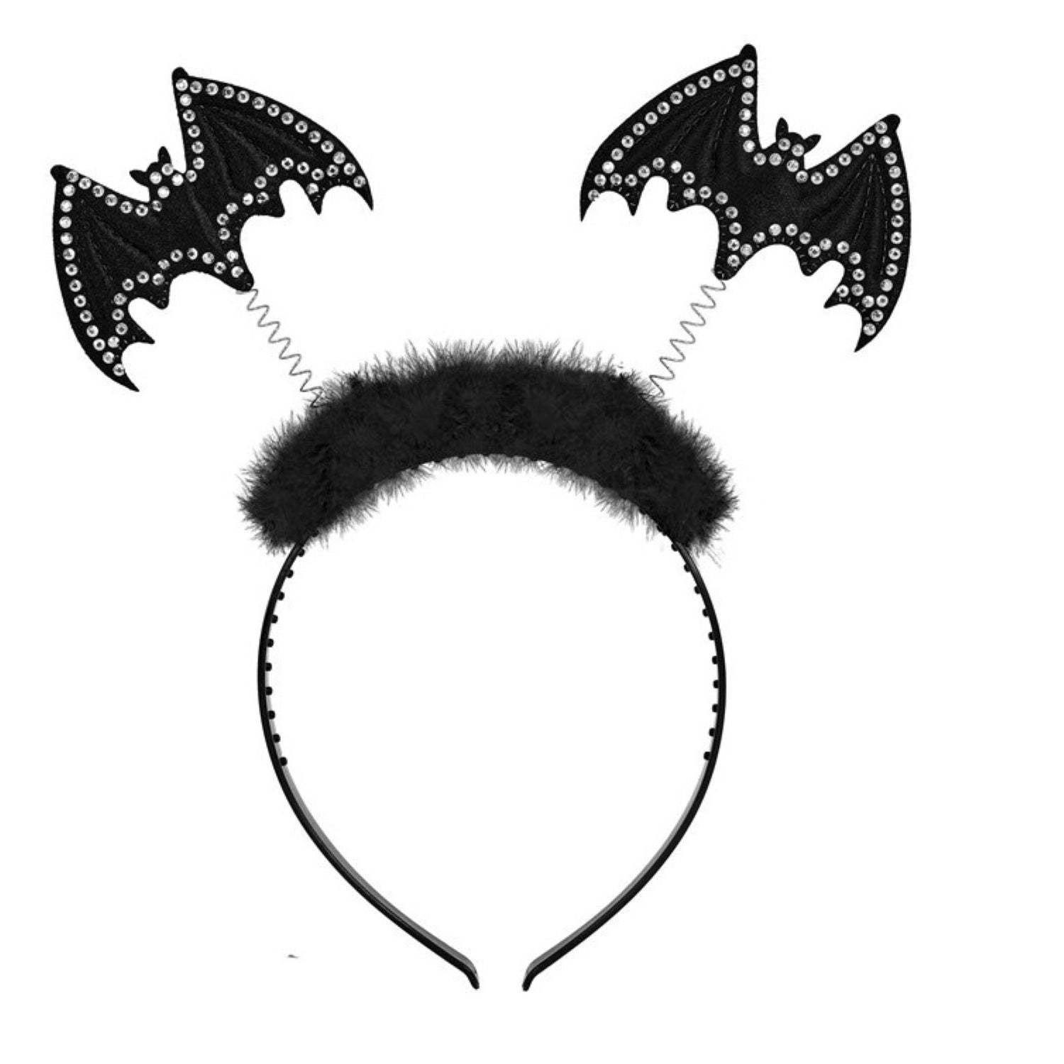 das-kost-mland-haarreif-strass-fledermaus-halloween-schwarz image 2