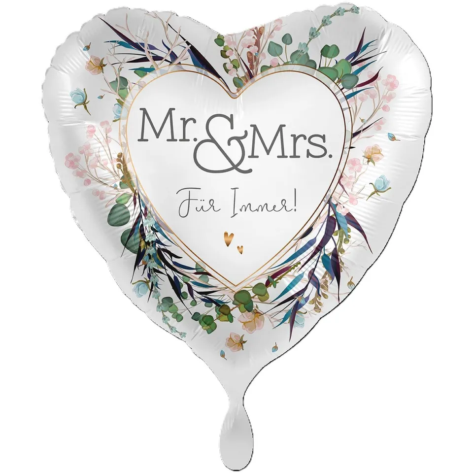 das-kost-mland-dekorationen-xxl-herz-folienballon-mr-mrs-71cm image 1