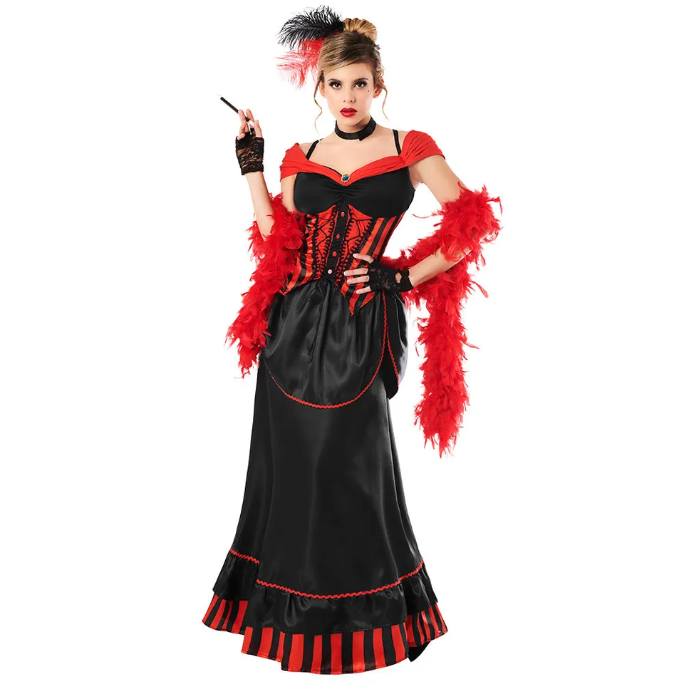 das-kost-mland-jolene-saloon-girl-kost-m-damen-schwarz-rot image 1
