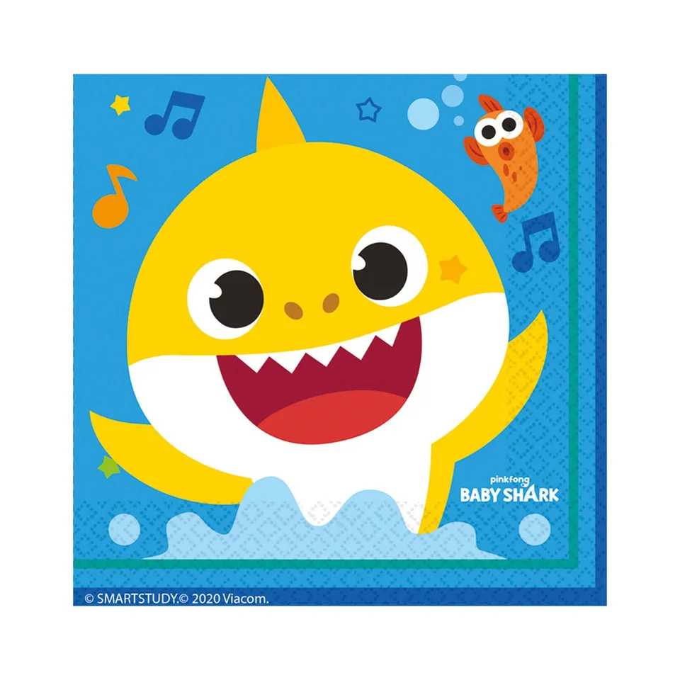 das-kost-mland-baby-shark-servietten-16-stk-33x33cm-hai-motiv image 1