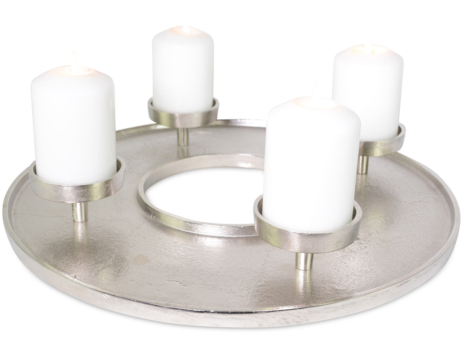 riffelmacher-adventskranz-kranzschale-metall-silber-41-cm image 1