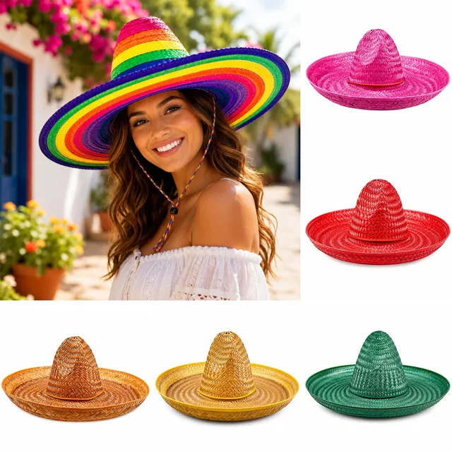 das-kost-mland-santiago-sombrero-strohhut-gelb-50-cm-mexiko image 1