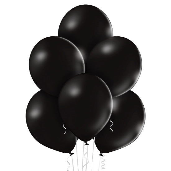 das-kost-mland-dekorationen-luftballon-uni-pastell-30cm-25er-schwarz-latex image 2