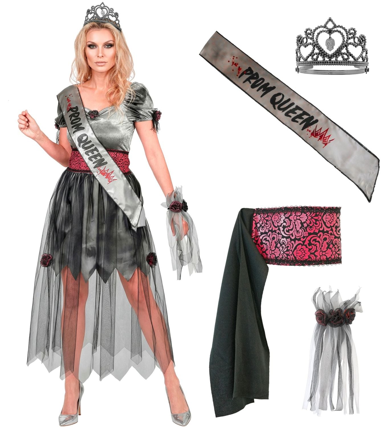 das-kost-mland-damen-zombie-sch-nheitsk-nigin-kost-m-5-tlg-gr-m image 3