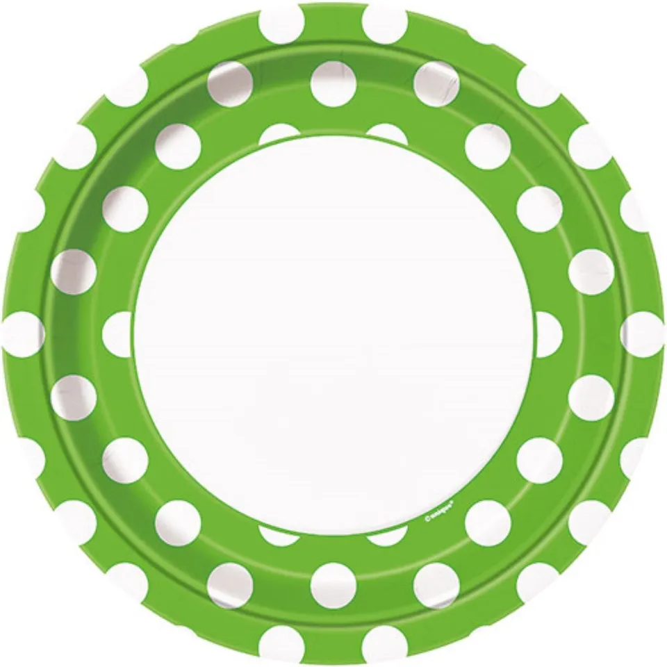das-kost-mland-dots-pappteller-18cm-lime-green-8-st-ck-kiwi image 1