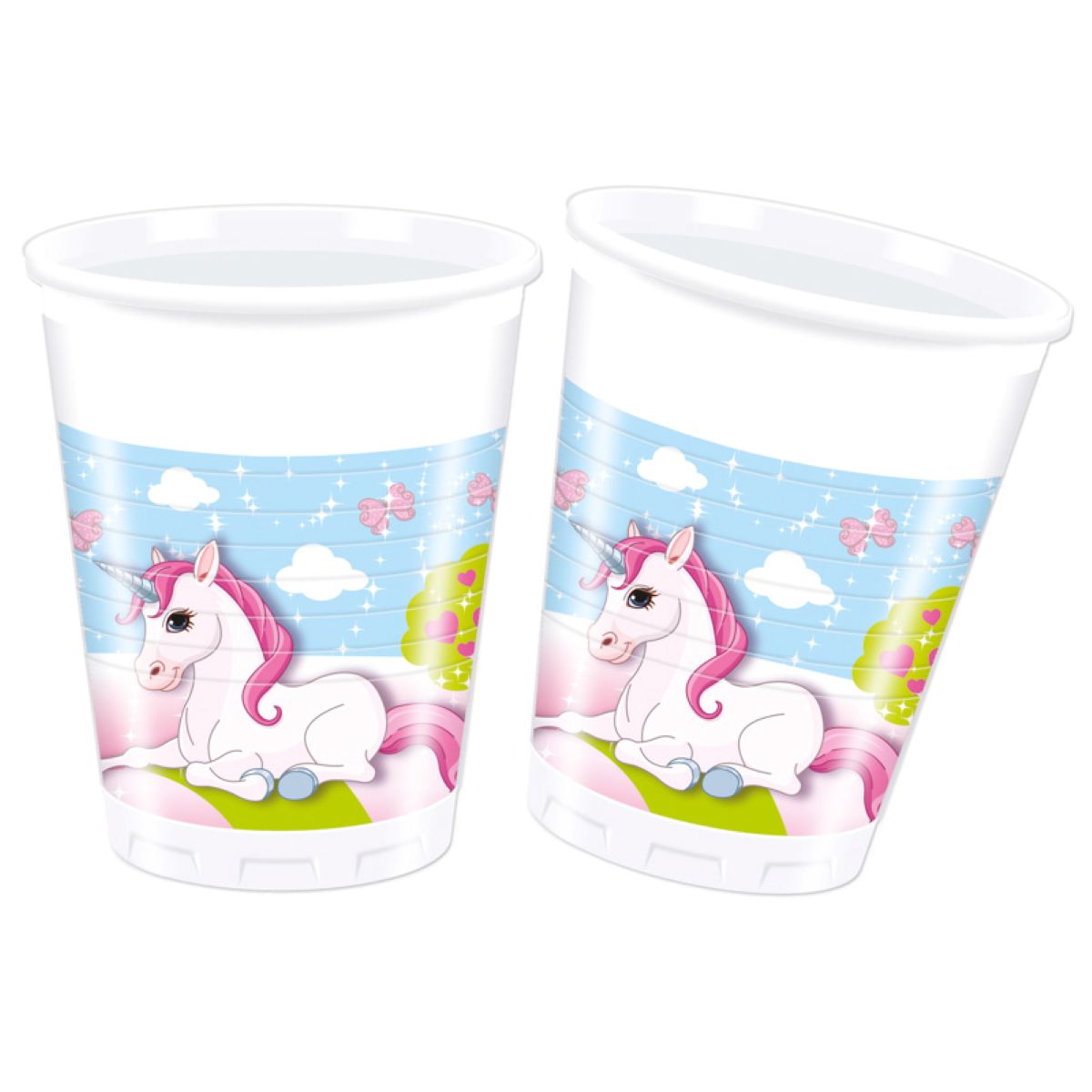 das-kost-mland-plastikbecher-einhorn-200ml-8-st-ck-partybecher image 1