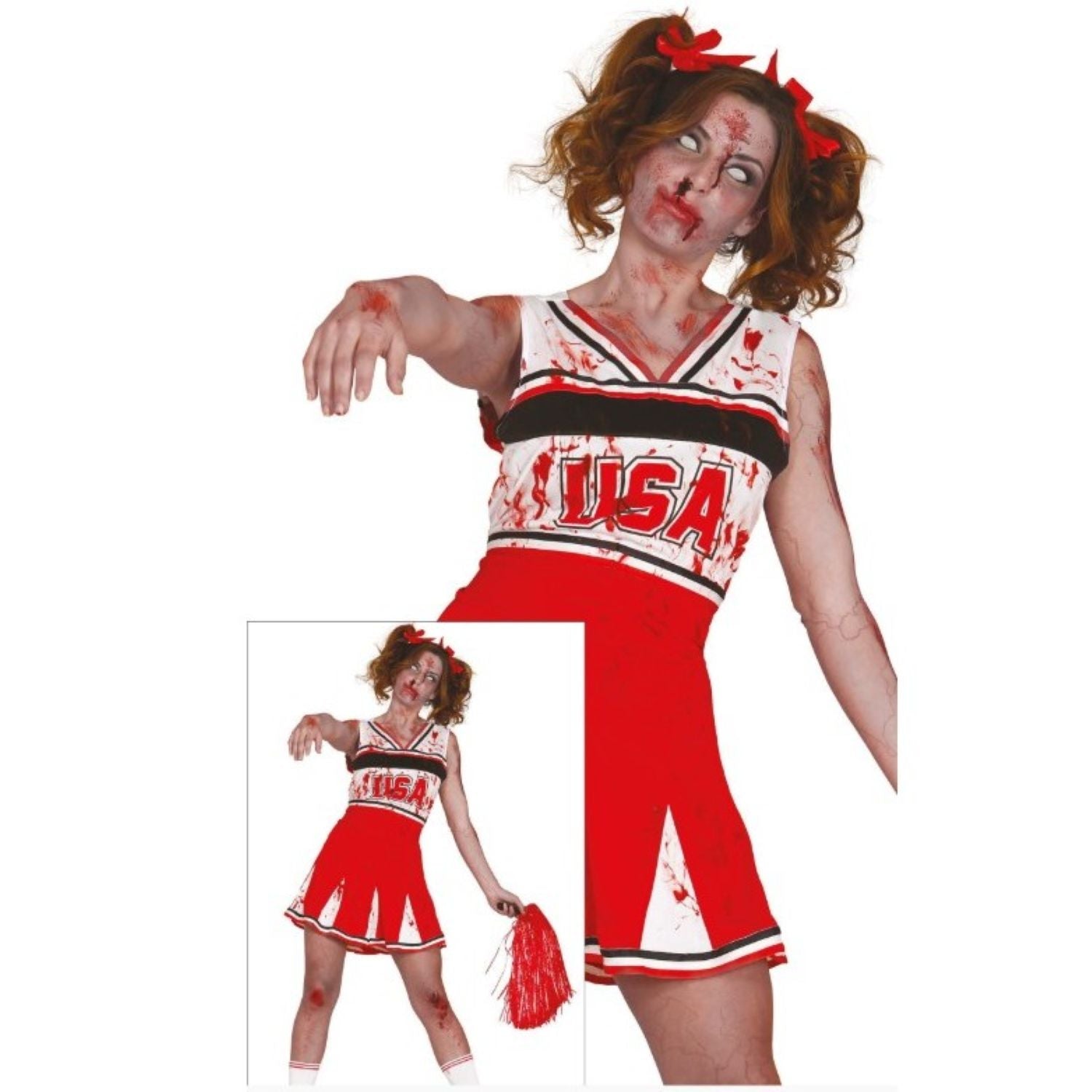 das-kost-mland-zombie-cheerleader-kost-m-kleid-14-16-jahre-teenager image 2