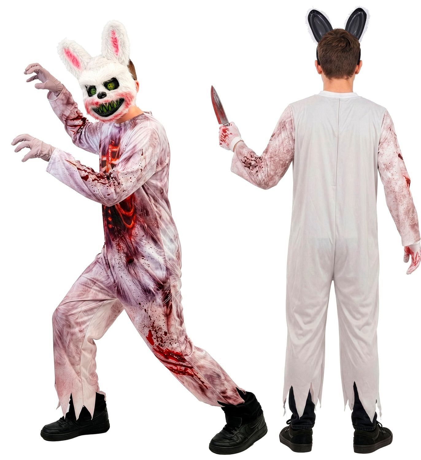 das-kost-mland-m-dchen-zombie-bunny-kost-m-overall-maske image 2