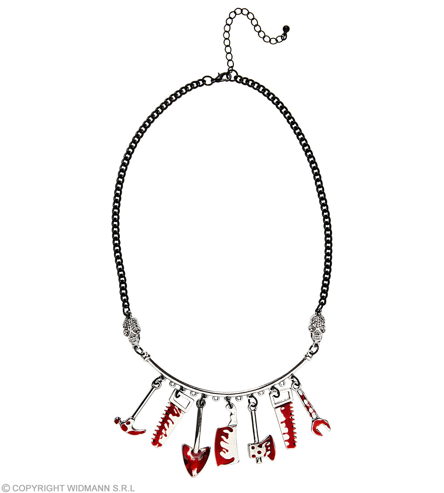 das-kost-mland-halskette-blutiges-werkzeug-silber-rot-halloween image 3