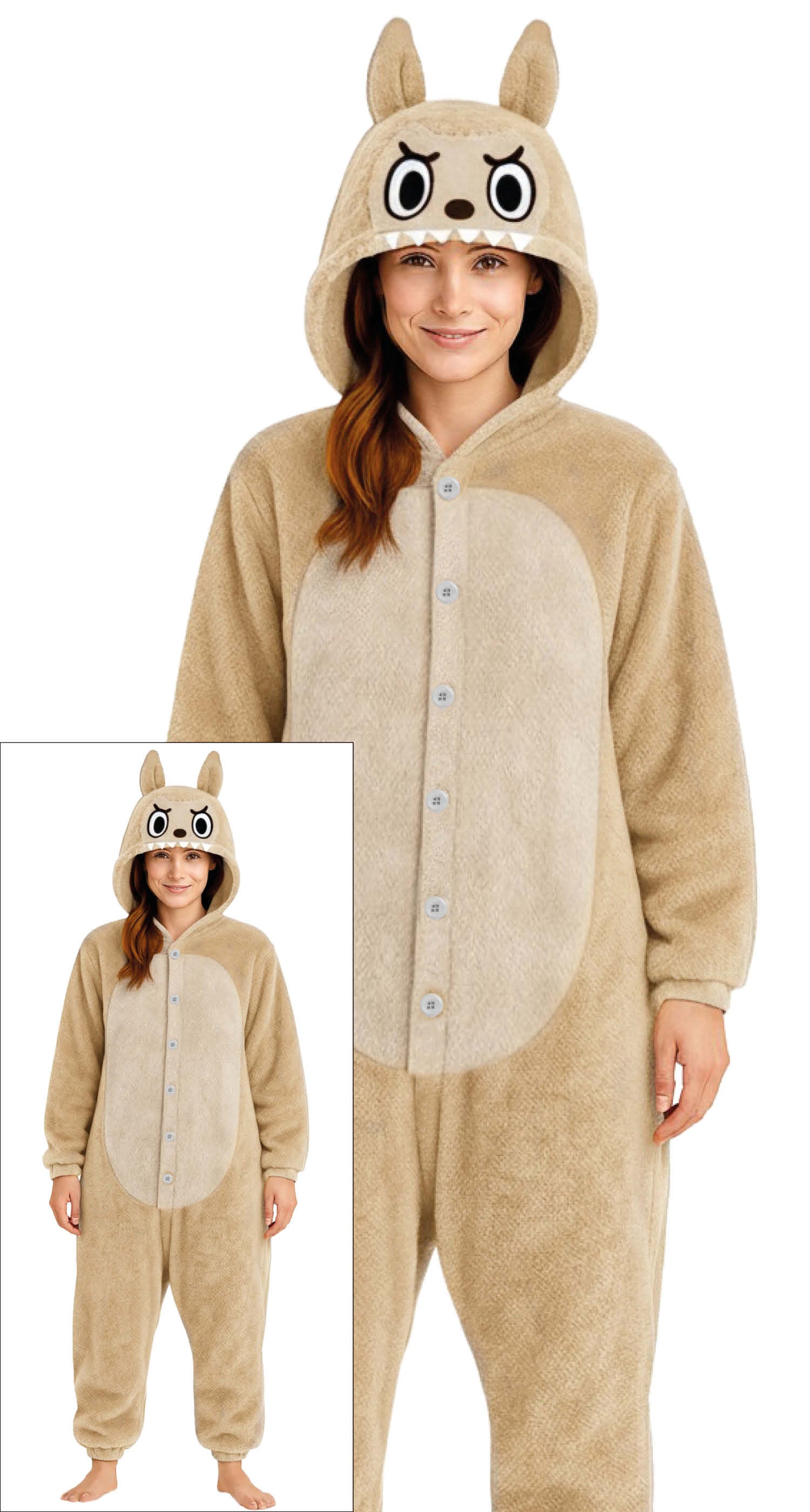 das-kost-mland-lulu-monster-pyjama-tierkost-m-beige-gr-52-54 image 2