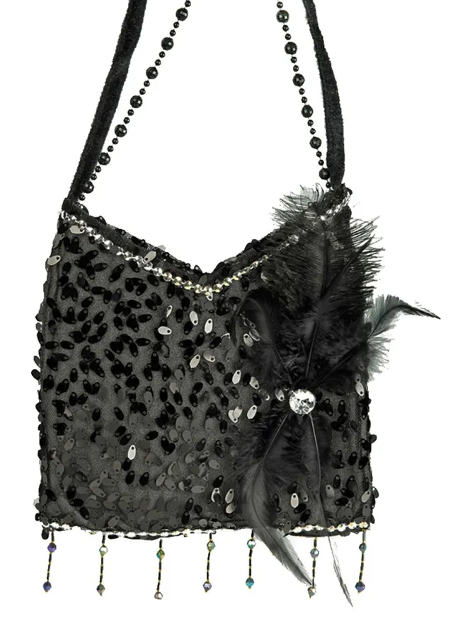 das-kost-mland-charleston-pailletten-handtasche-schwarz image 1