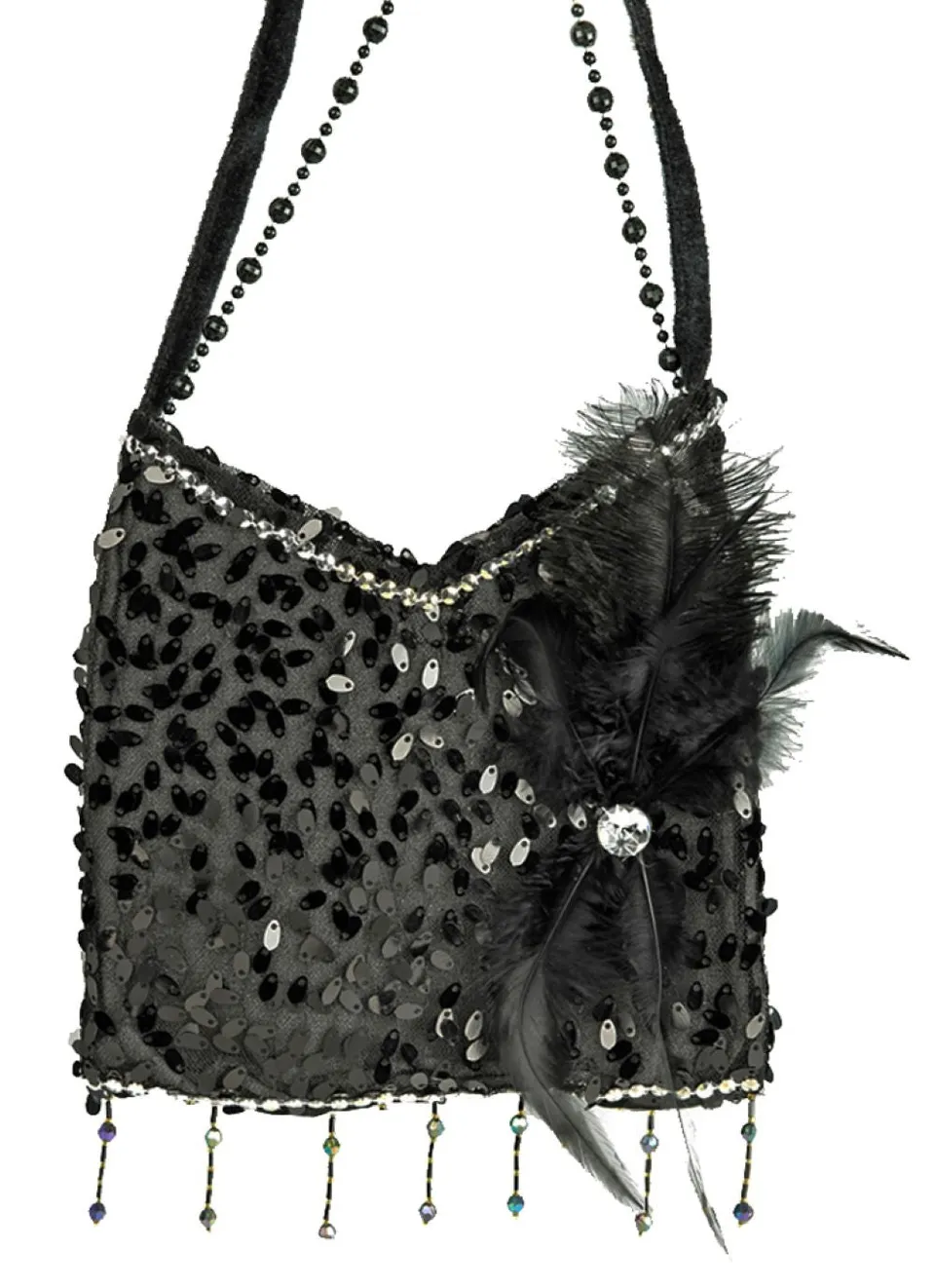 das-kost-mland-charleston-pailletten-handtasche-schwarz image 1