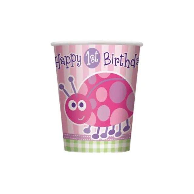 das-kost-mland-deko-pappbecher-marienk-fer-266ml-8st-partybecher image 1