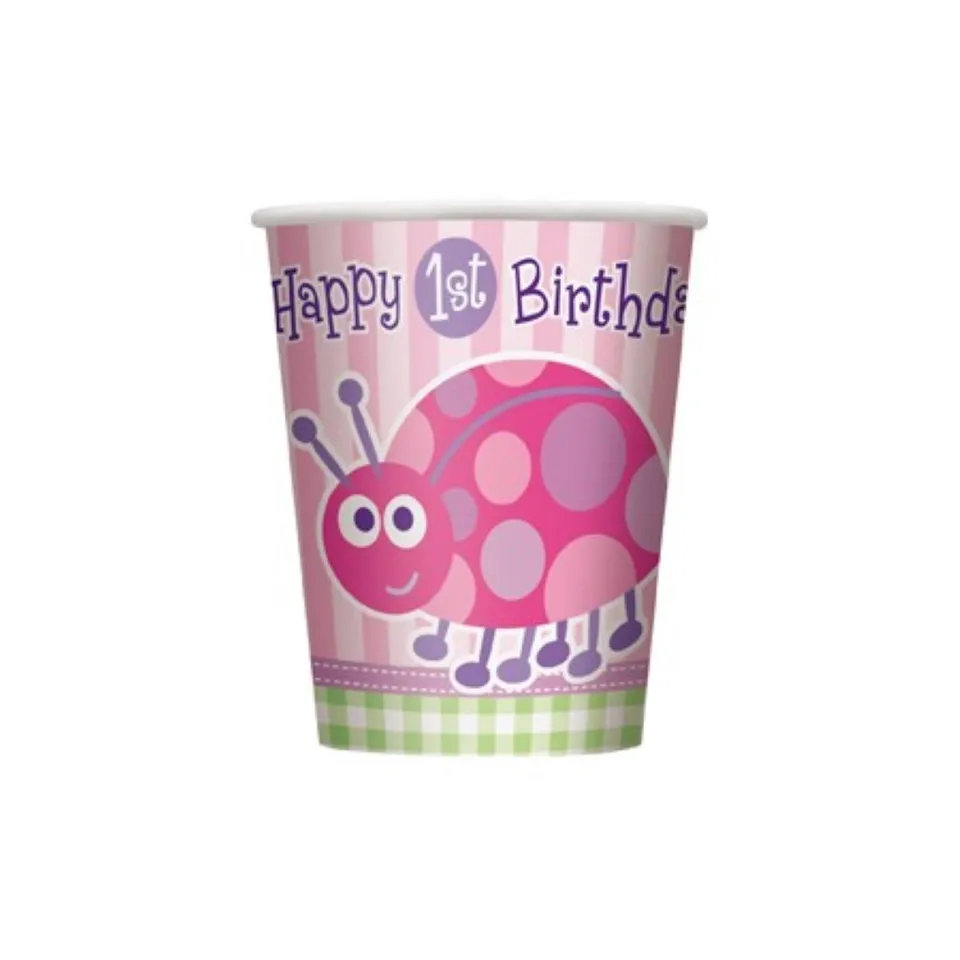 das-kost-mland-deko-pappbecher-marienk-fer-266ml-8st-partybecher image 1