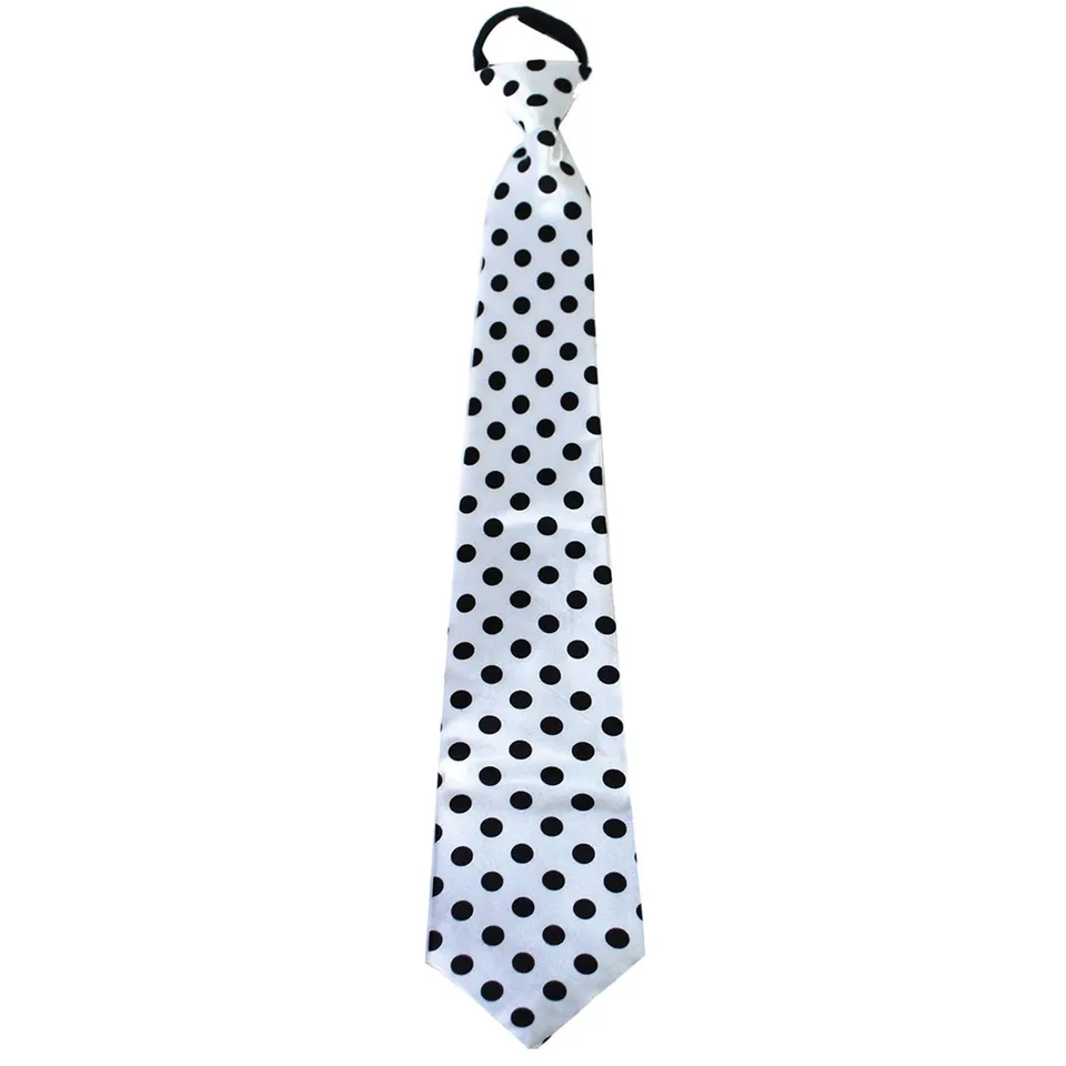 das-kost-mland-accessoires-fifties-krawatte-mit-punkten-wei-schwarz image 1
