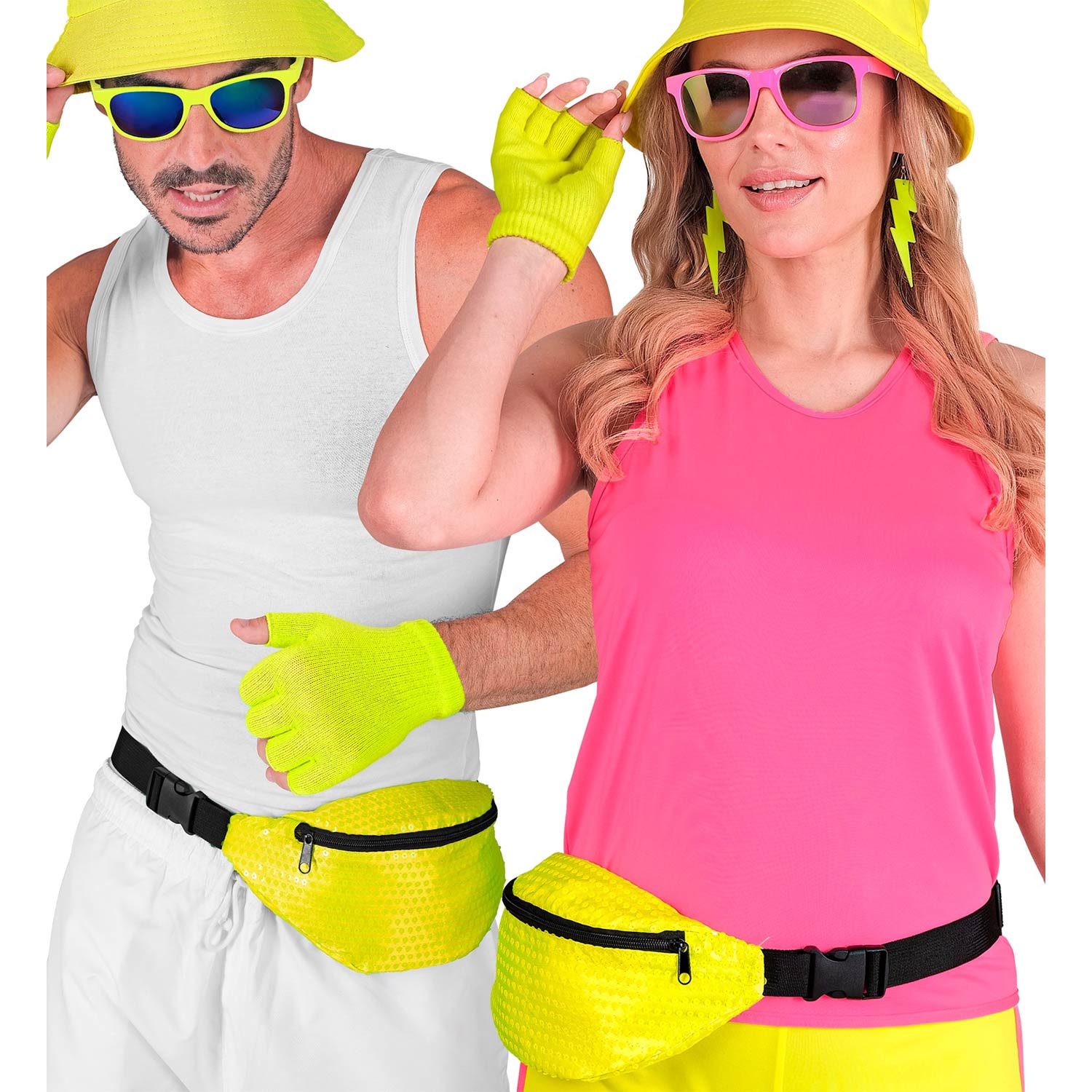 das-kost-mland-neon-bauchtasche-pailletten-gelb image 7