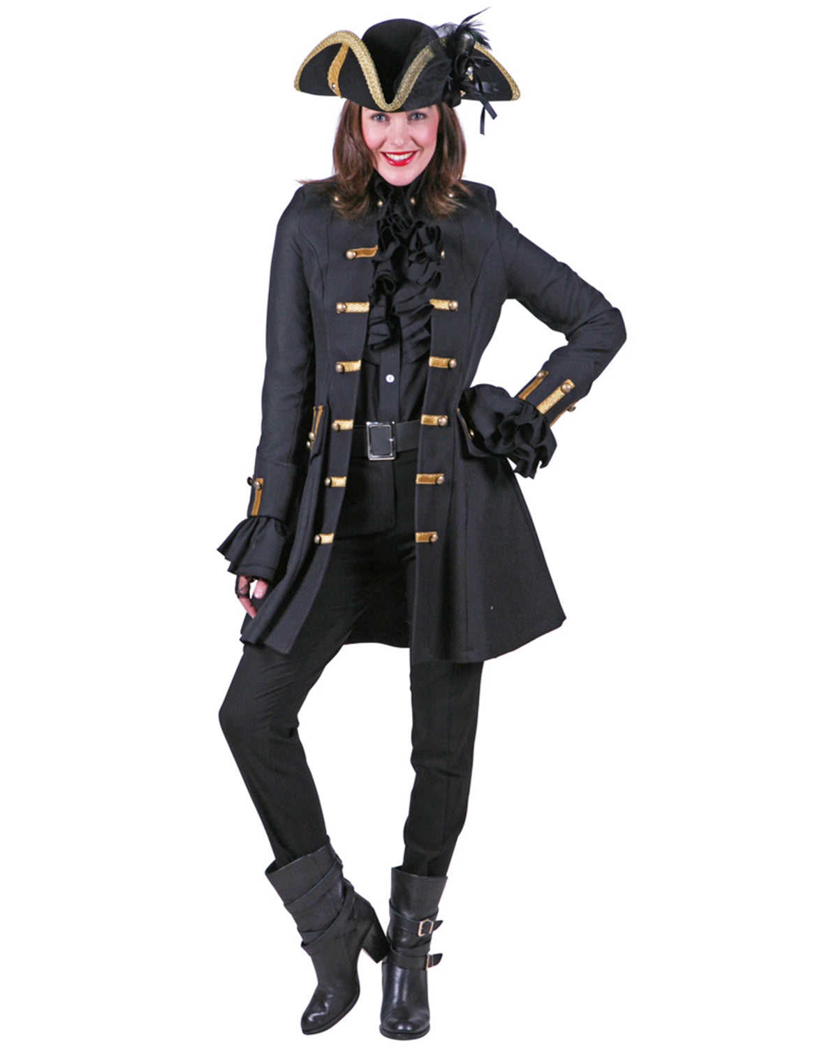 das-kost-mland-damen-jane-alday-piratin-kost-m-schwarz-gold-gr-m image 3