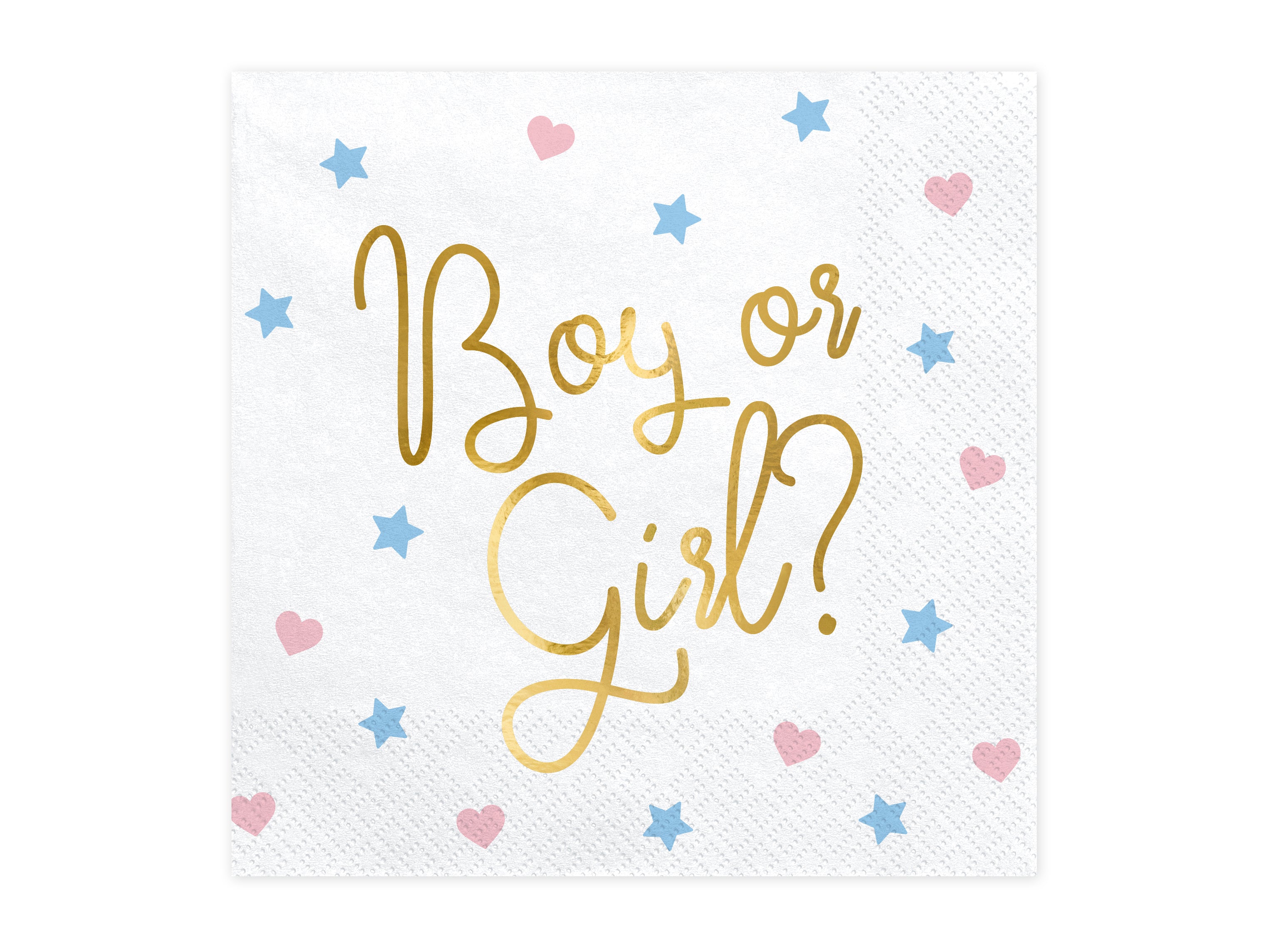 das-kost-mland-servietten-boy-or-girl-gold-20stk-33x33cm image 2