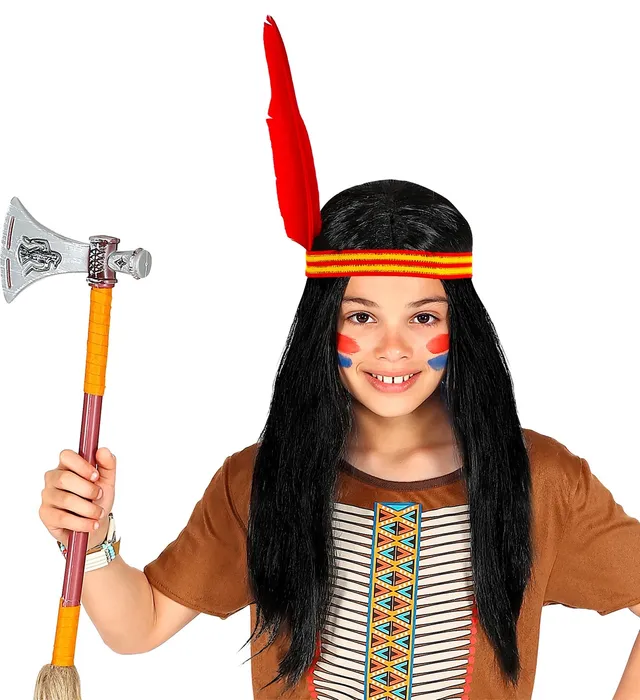 das-kost-mland-indianer-kinderper-cke-schwarz-mit-stirnband image 1