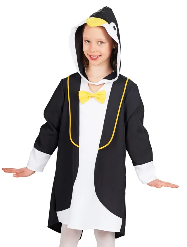 das-kost-mland-pinguin-kost-m-m-dchen-kleid-kapuze-104-152 image 1