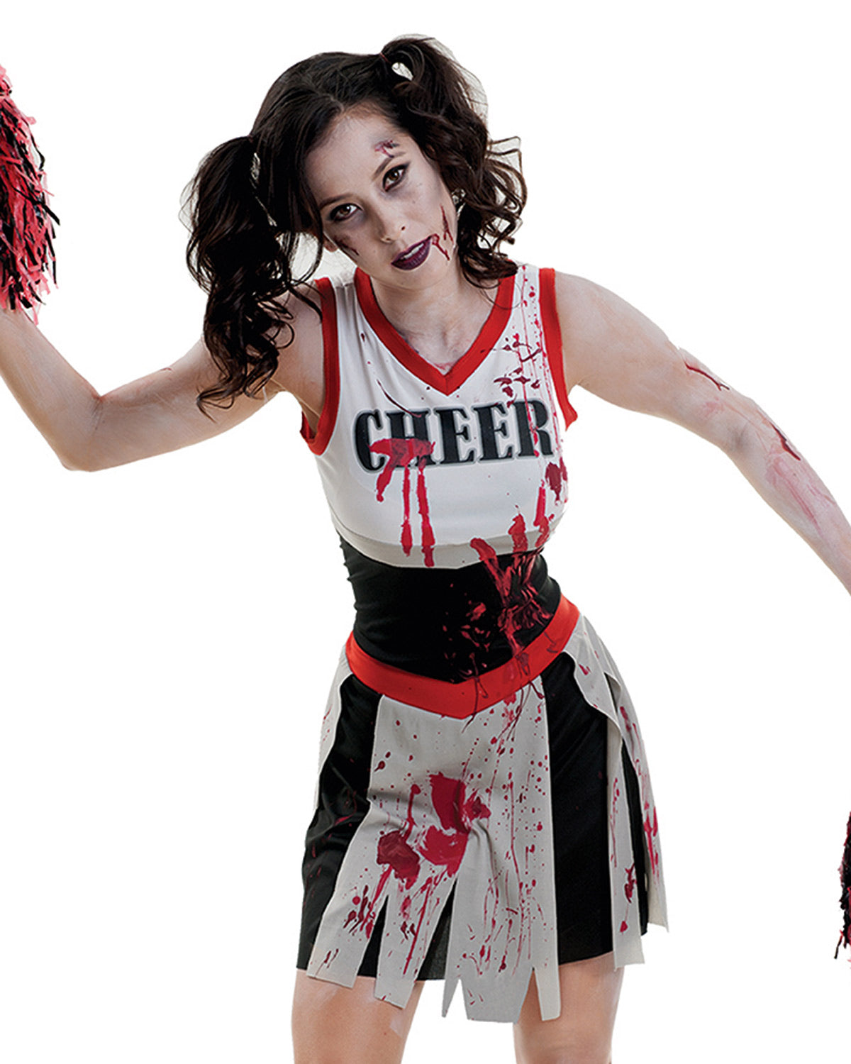 das-kost-mland-damen-zombie-cheerleader-kost-m-schwarz-rot image 2