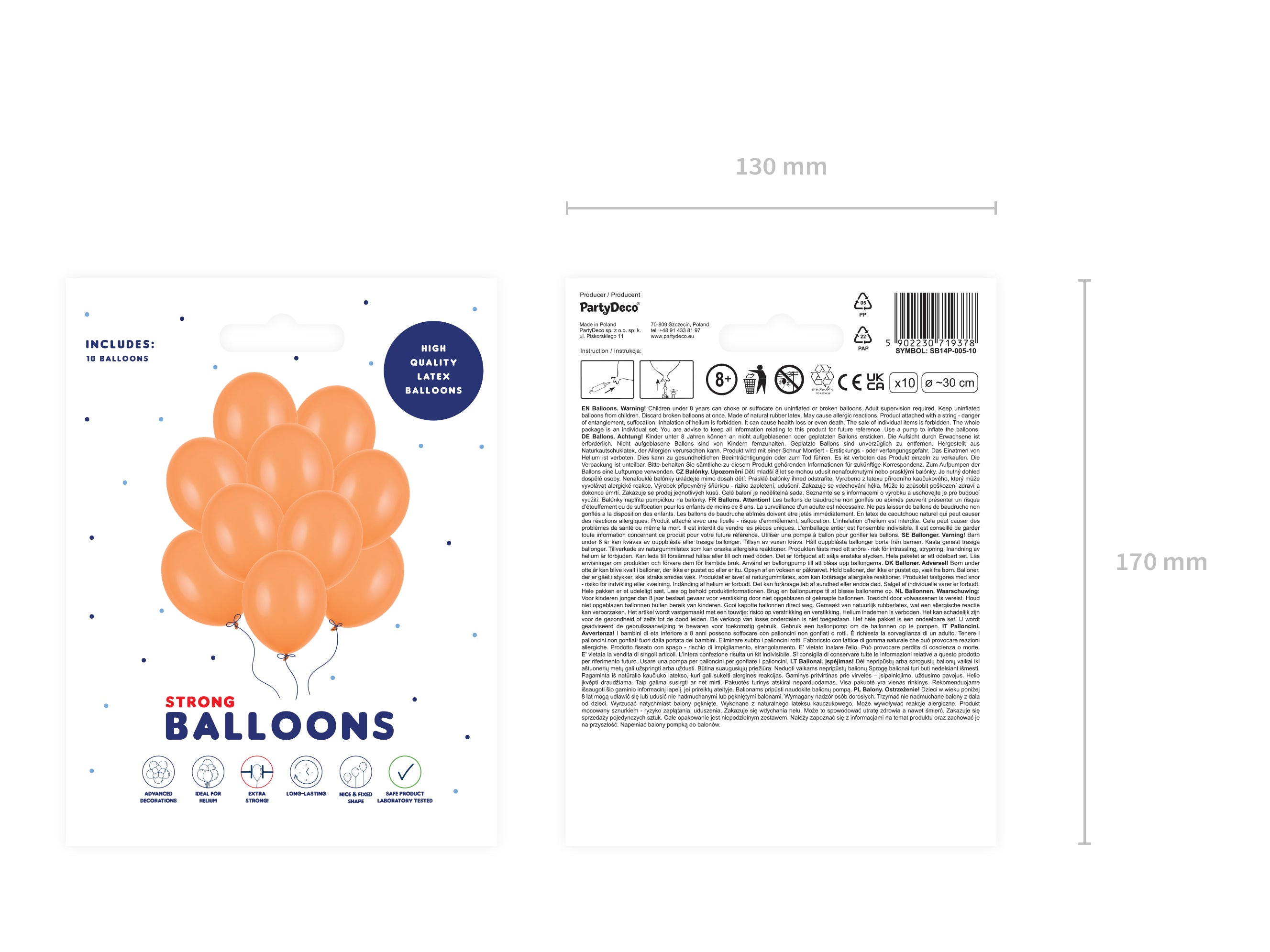 das-kost-mland-dekorationen-luftballons-uni-pastell-orange-10-stk image 3