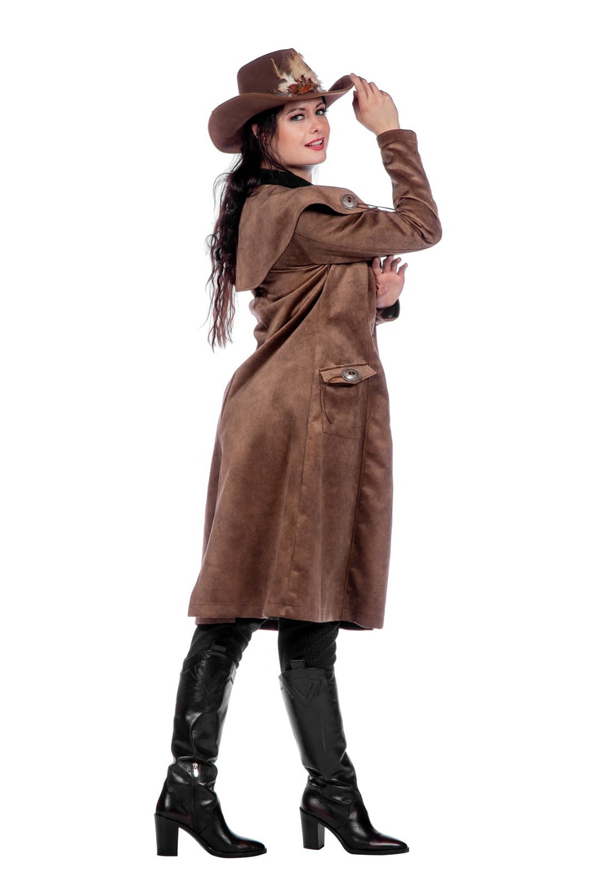 das-kost-mland-jane-western-mantel-damen-braun-cowgirl image 2