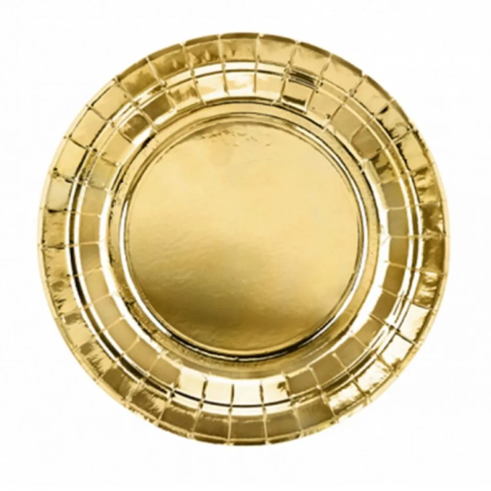 das-kost-mland-deko-pappteller-18cm-gold-6-stk-rund image 1