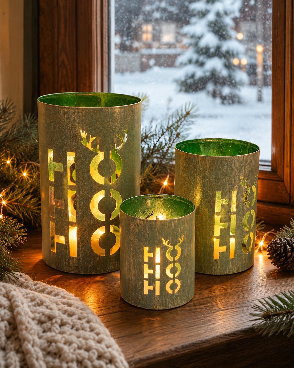 das-kost-mland-hohoho-laternen-gr-n-metall-3er-set-13435 image 3