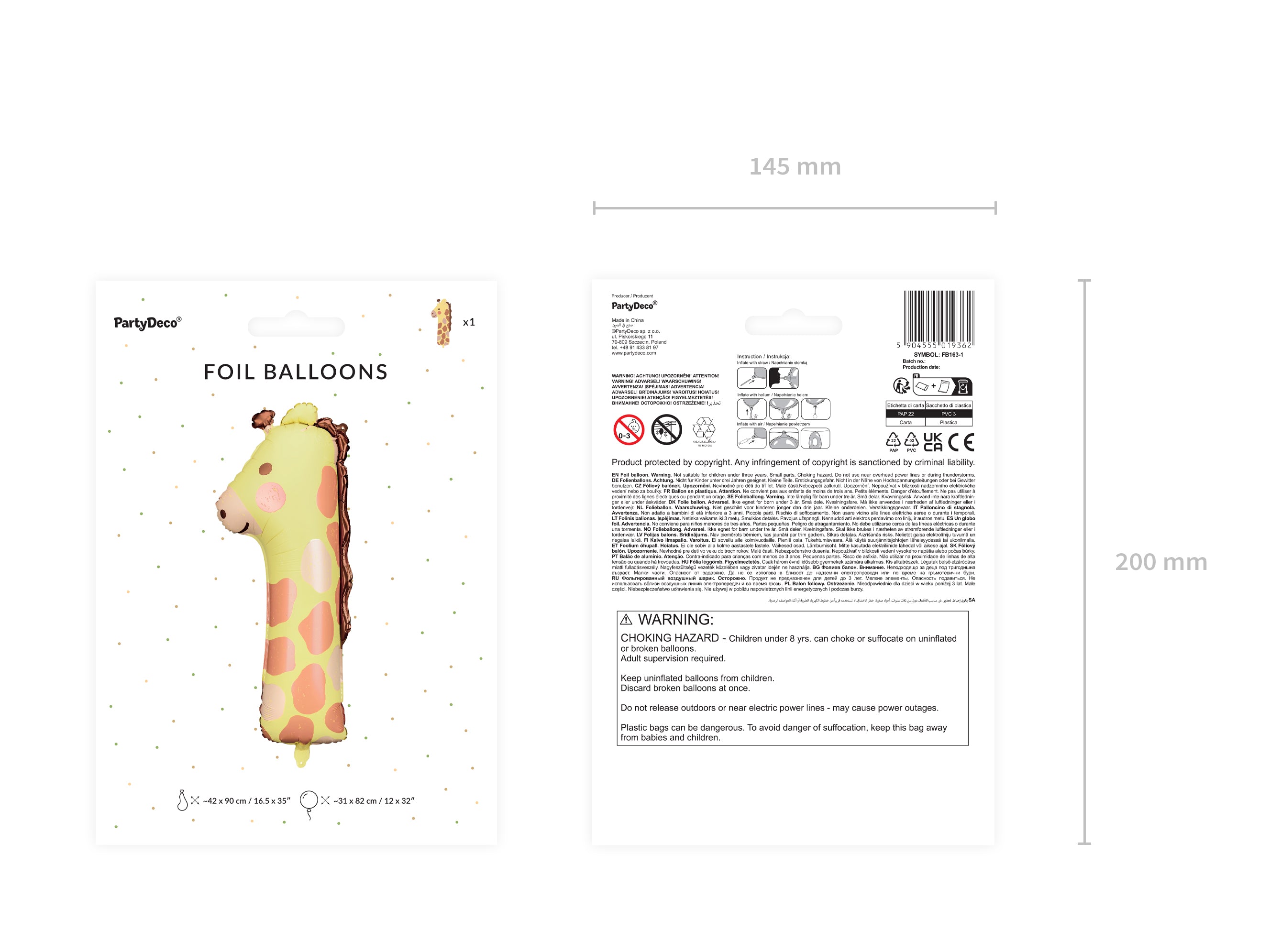 das-kost-mland-dekorationen-xxl-zahlen-folienballon-96cm-1-giraffe image 2