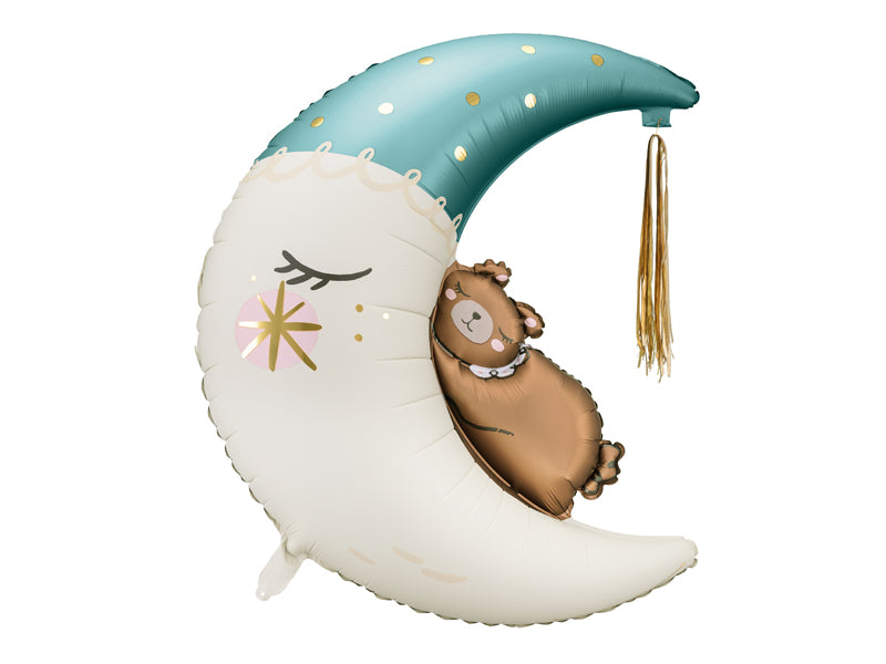 das-kost-mland-dekorationen-shape-folienballon-teddyb-r-mond-blau-80cm image 1