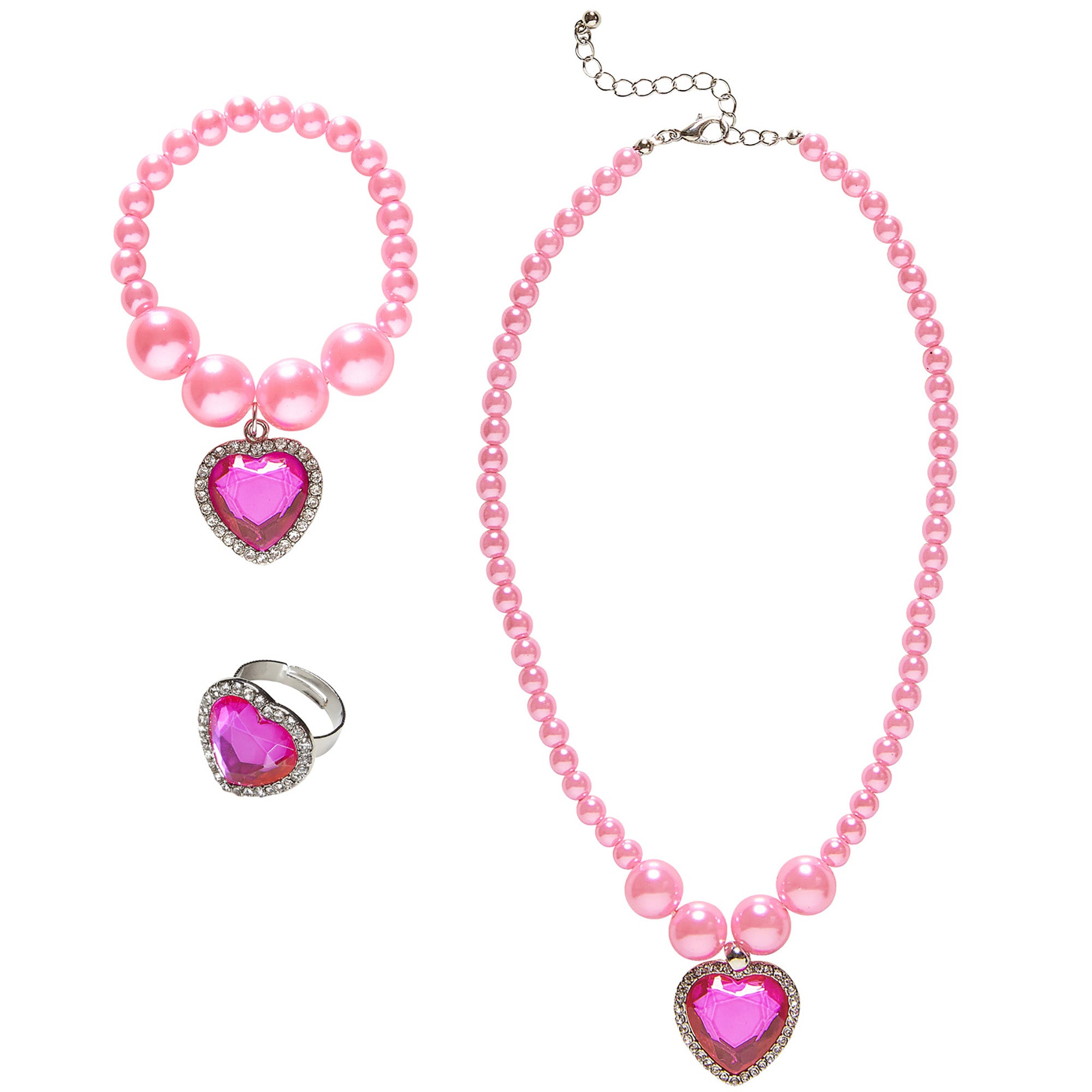 das-kost-mland-schmuckset-perlen-rosa-kette-ohrringe-ring image 2