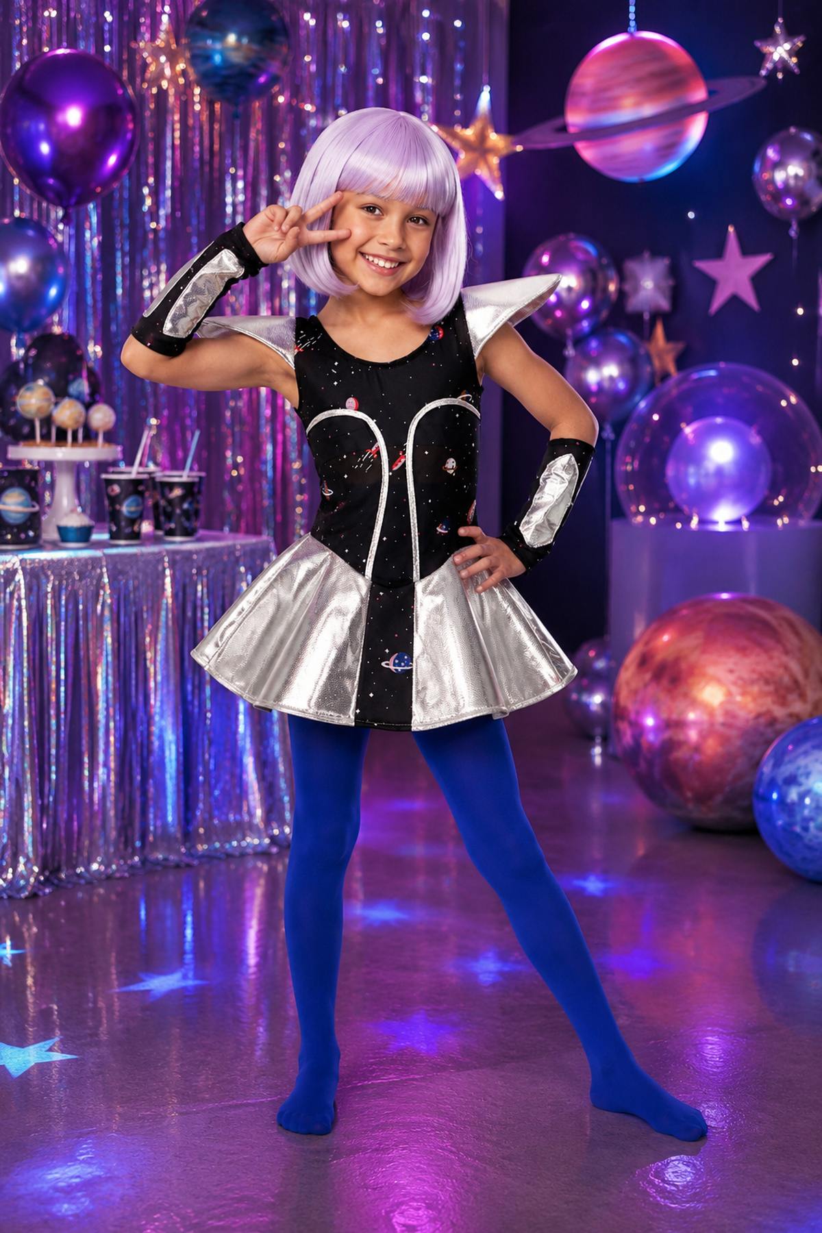 das-kost-mland-space-girl-leia-kost-m-silber-gr-128 image 5