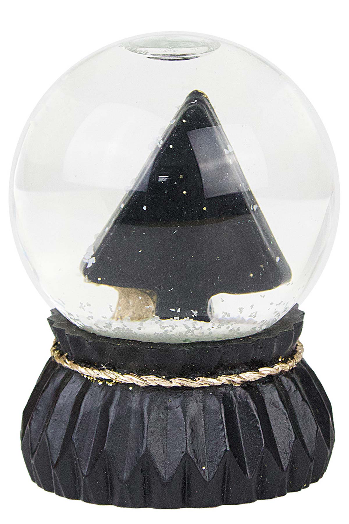das-kost-mland-schneekugel-6-5cm-schwarz-gold-stern-engel-baum image 2