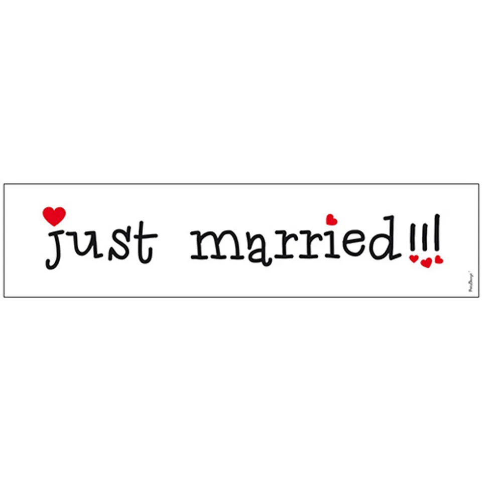 das-kost-mland-accessoires-schild-just-married-50x11-5cm-deko image 1