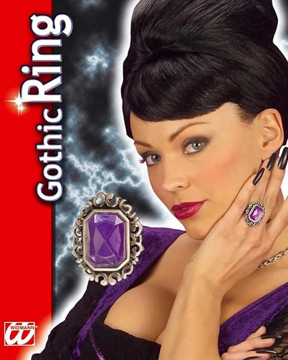 das-kost-mland-dekorationen-ring-gothic-mit-juwel-lila image 1