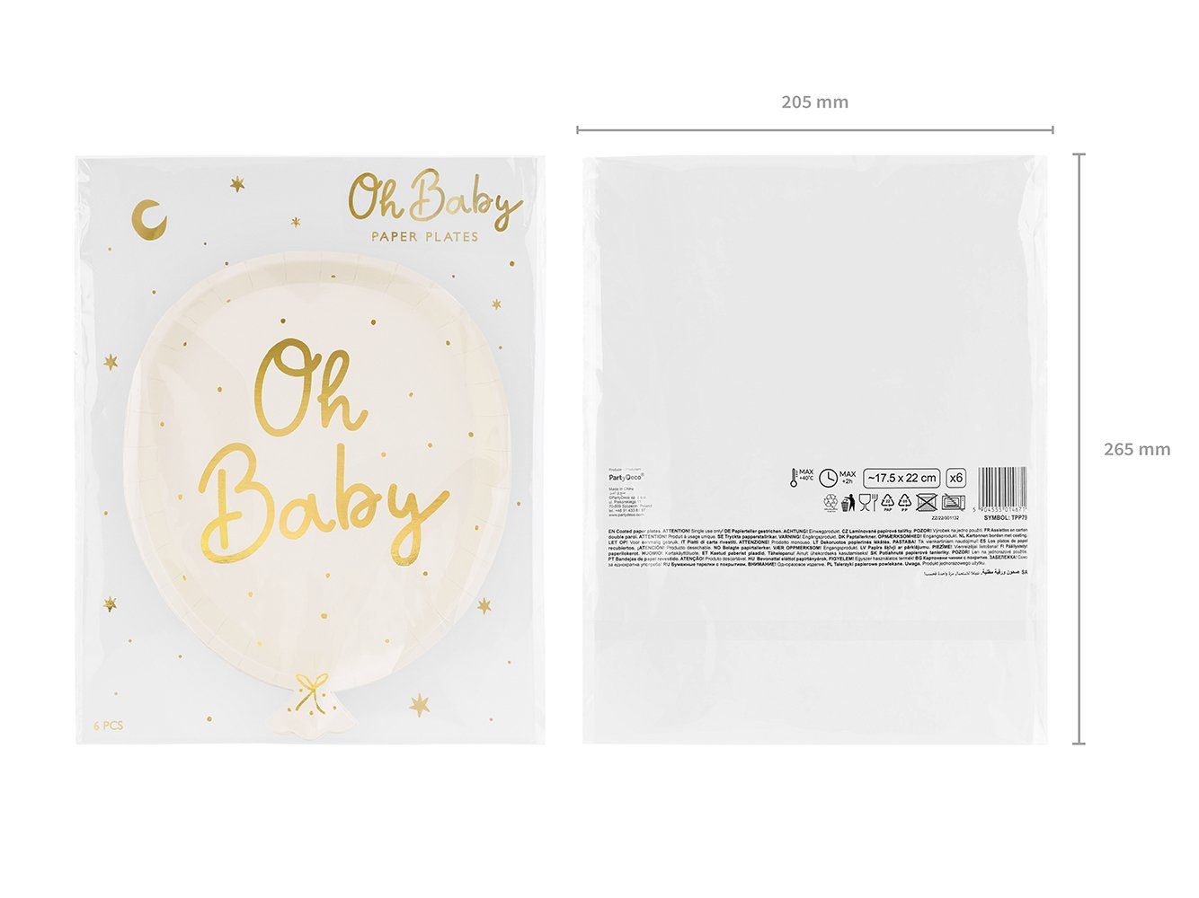 das-kost-mland-dekorationen-pappteller-oh-baby-17-5x22cm-creme-6st image 3