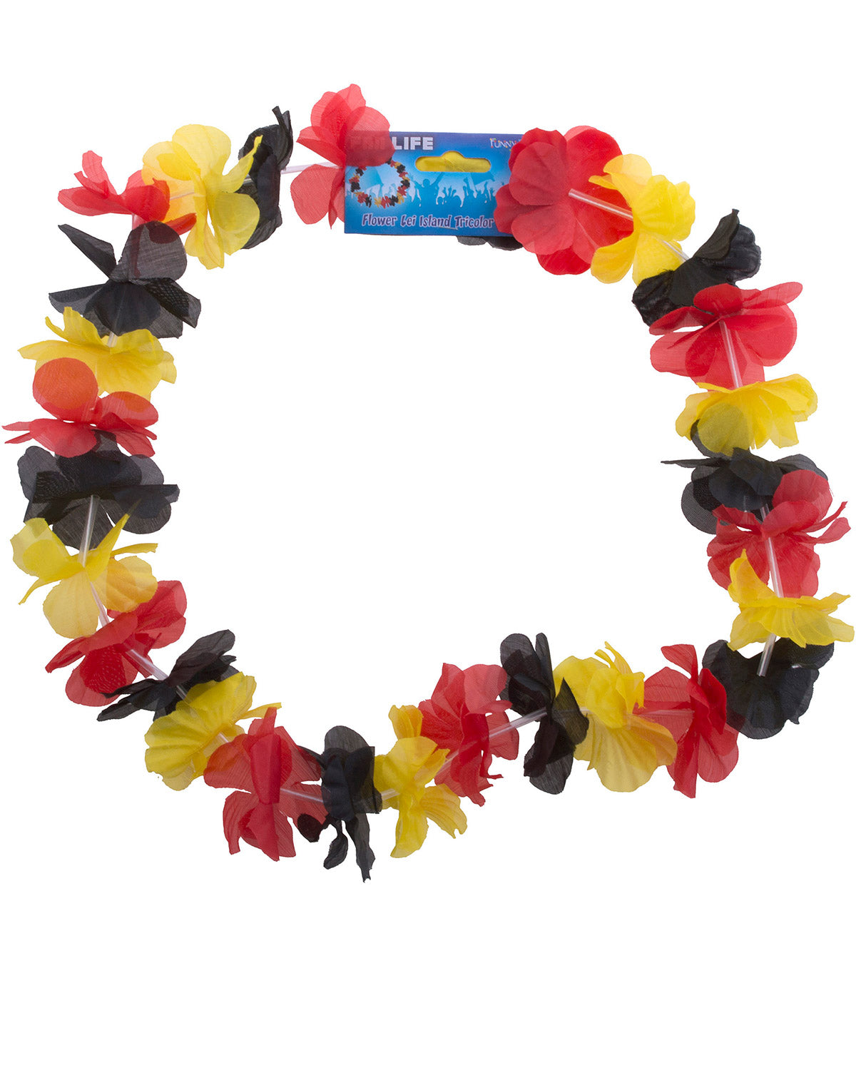 das-kost-mland-accessoires-lei-blumenkette-schwarz-rot-gelb-fan image 3