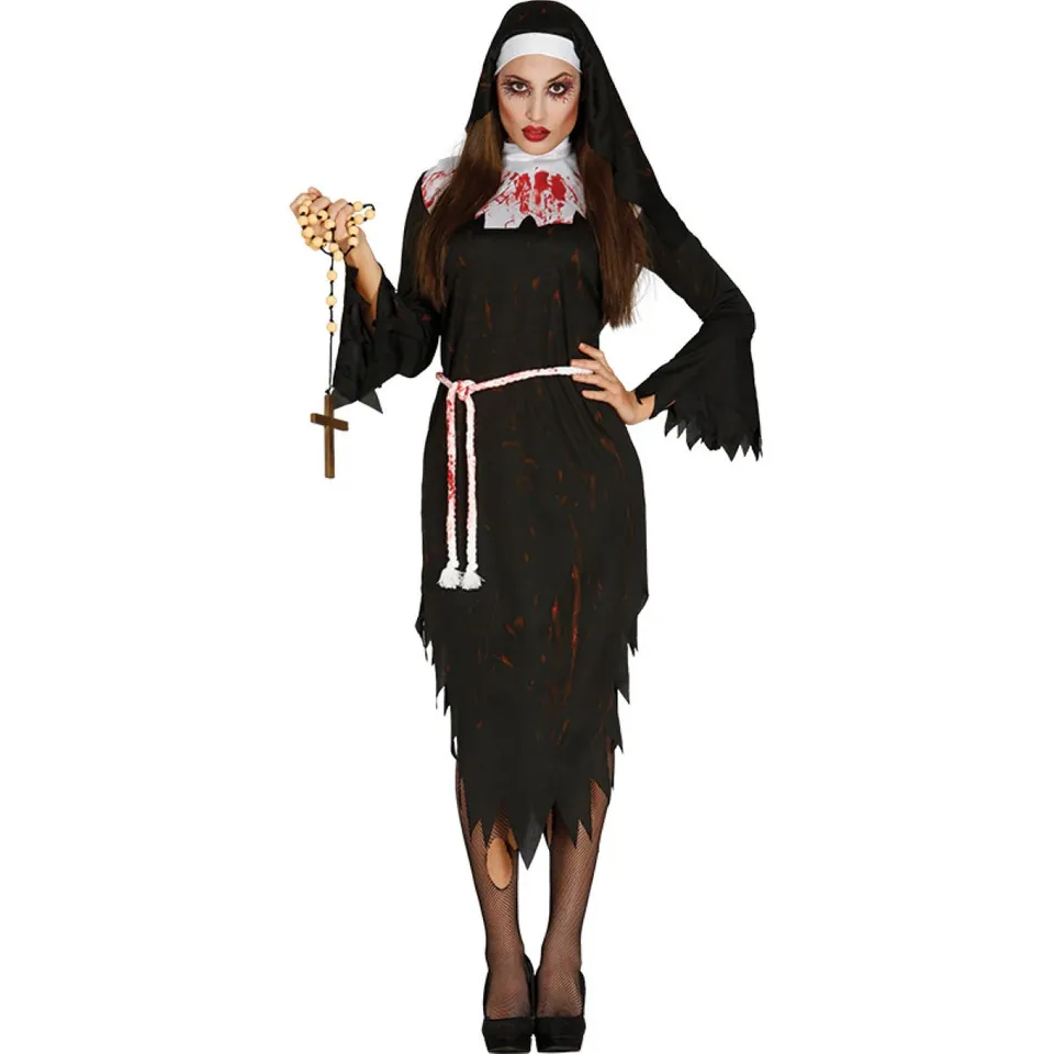 das-kost-mland-lady-zombie-nonne-kost-m-kleid-gr-l image 1