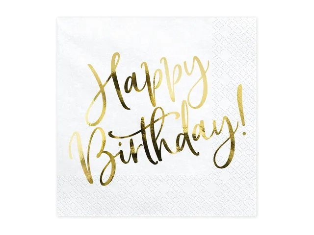 das-kost-mland-happy-birthday-gold-servietten-20-stk image 1