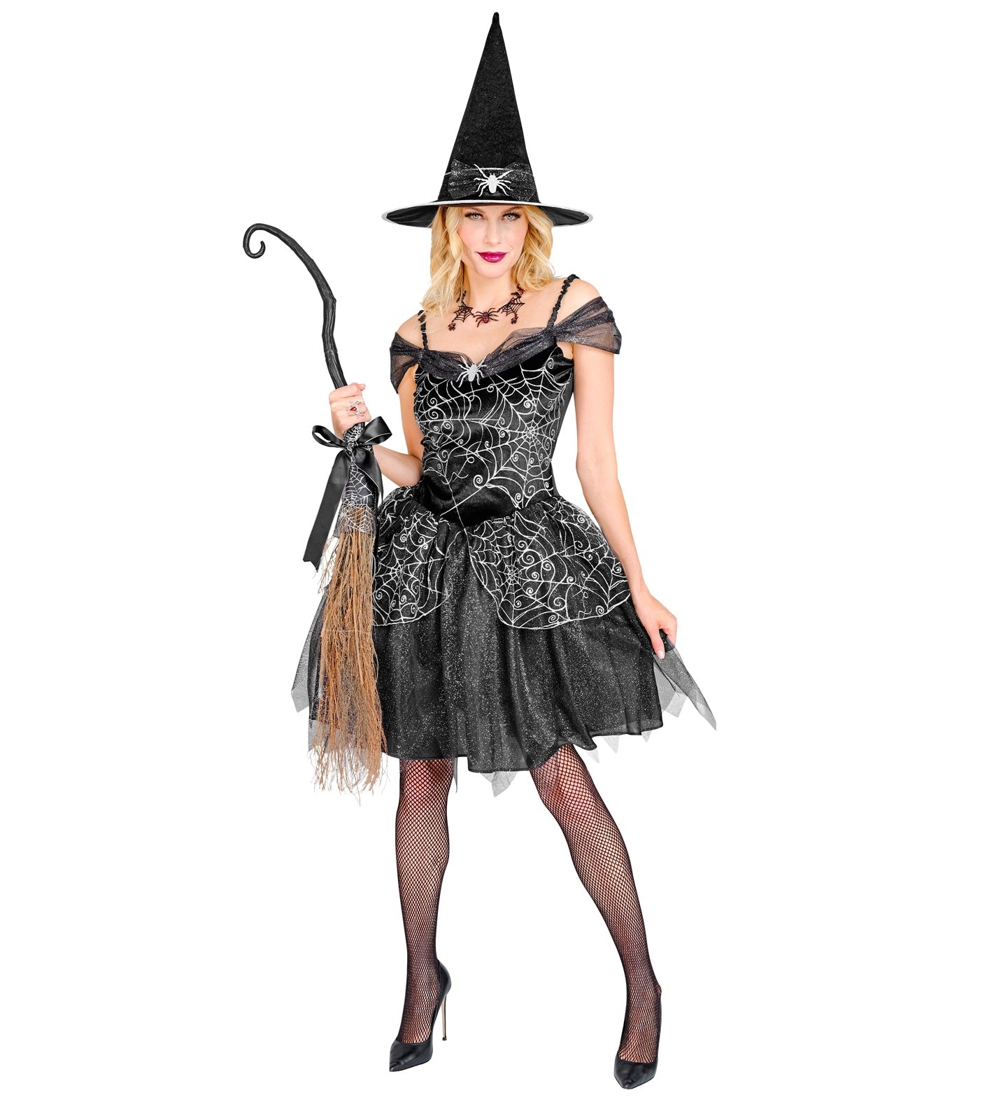 das-kost-mland-morgana-hexe-kost-m-damen-schwarz-kleid-hut-gr-l image 1