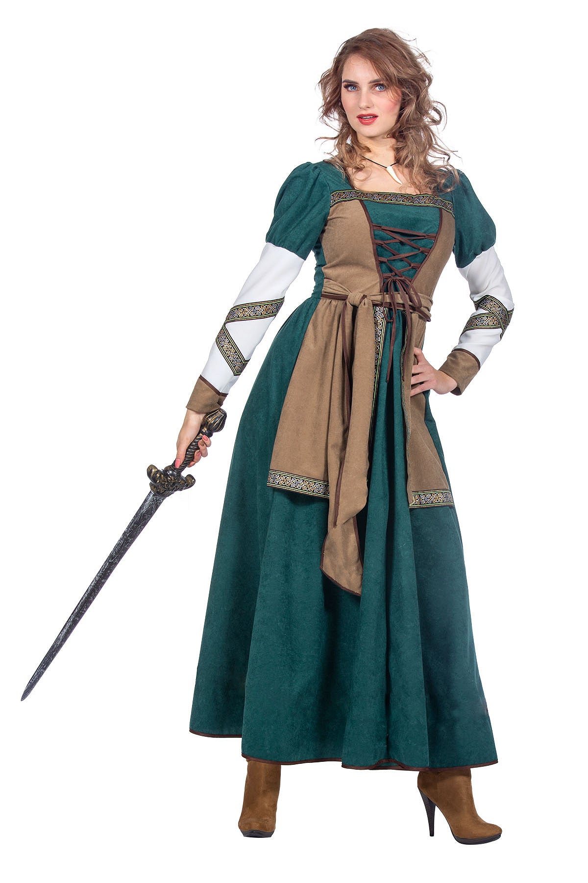 das-kost-mland-feyja-wikingerin-kriegerkleid-petrol-gr-44 image 1