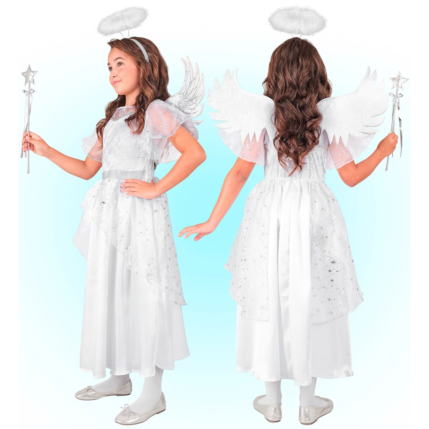 das-kost-mland-engel-kost-m-kinder-wei-silber-mit-fl-geln image 7